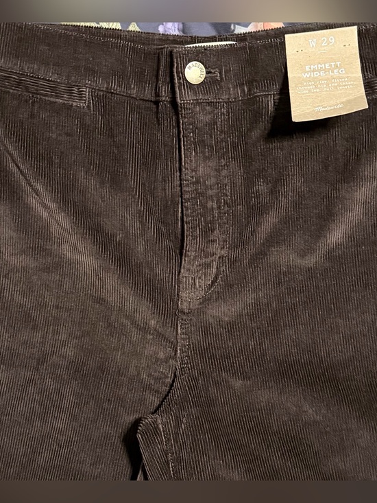 Madewell Pants - Madewell Emmett Wide Leg Corduroy Pants Womens 29 Brown High Rise Full Length
